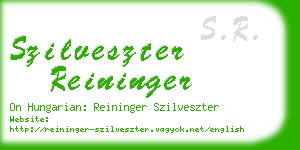 szilveszter reininger business card